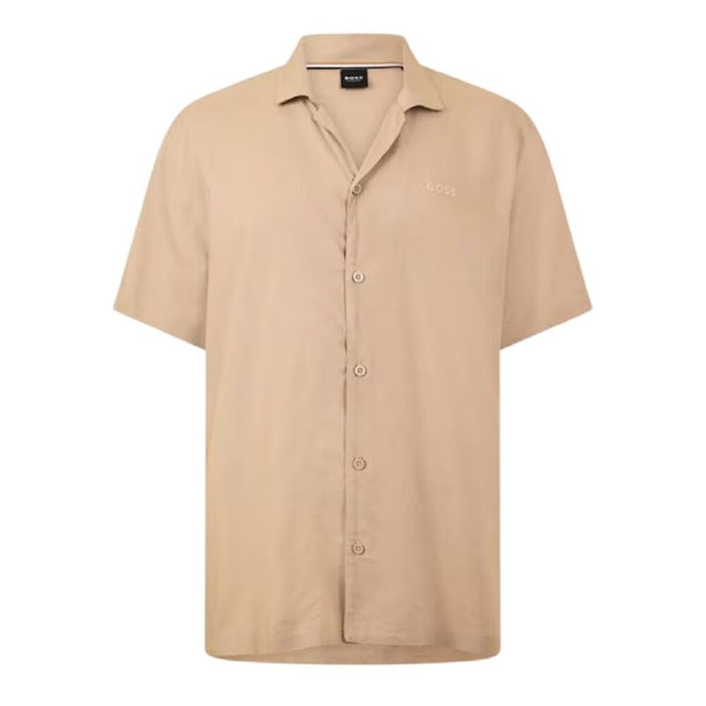 Boss Mens Logo Short-Sleeved Shirt / Beige